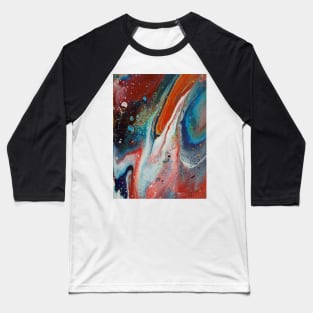 Galaxy ( Acrylic Pour ) Baseball T-Shirt